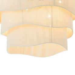 3-Tier Beige Woven Thread Drum Pendant Light