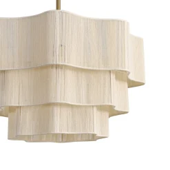3-Tier Beige Woven Thread Round Cage Pendant Light