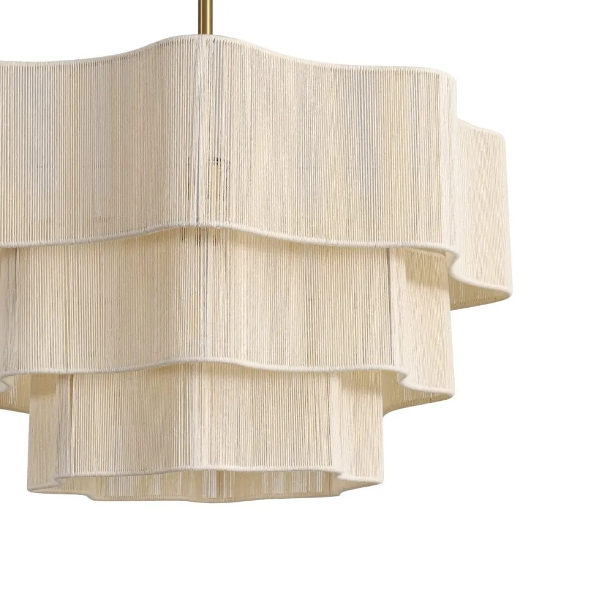 3-Tier Beige Woven Thread Round Cage Pendant Light