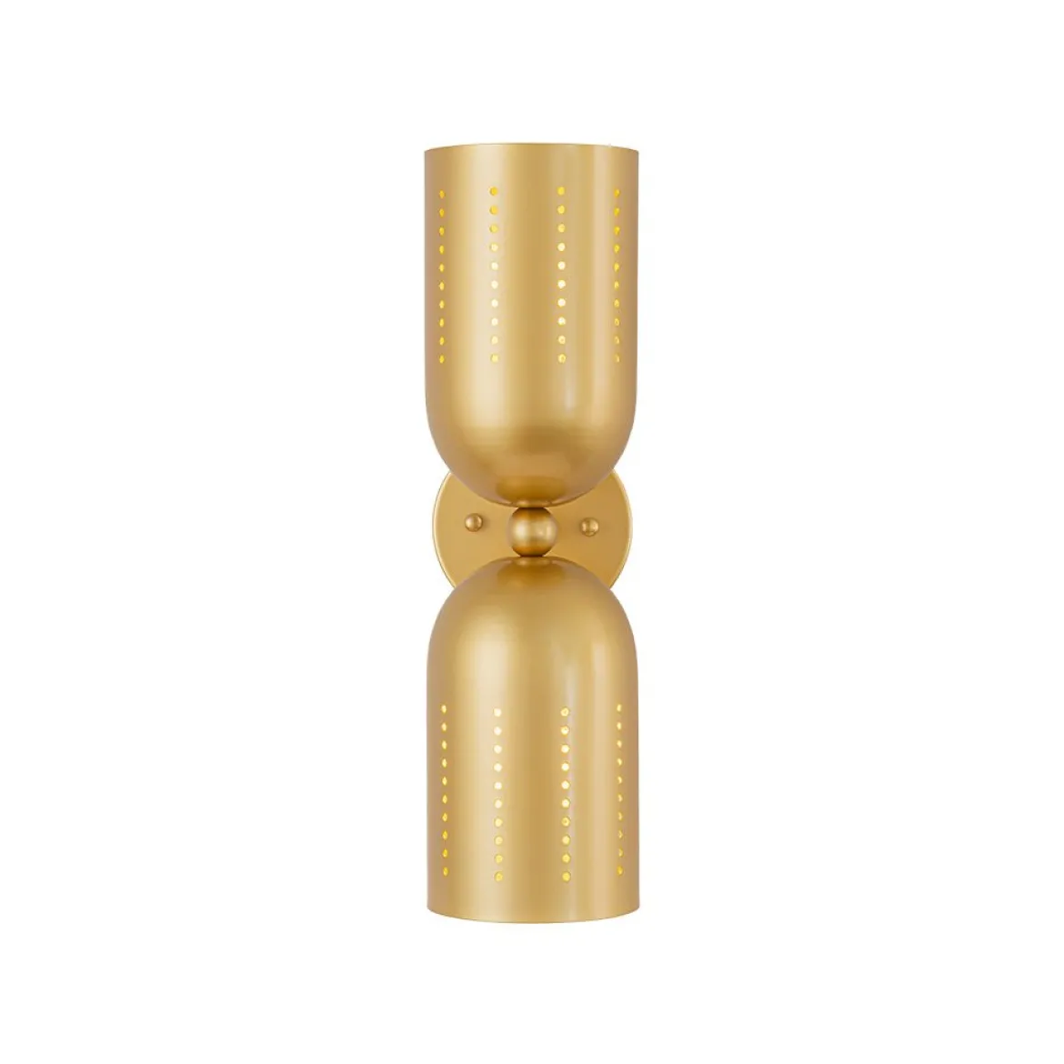 Tulip 2-Light Brass Up Down Hourglass Vanity Wall Sconce