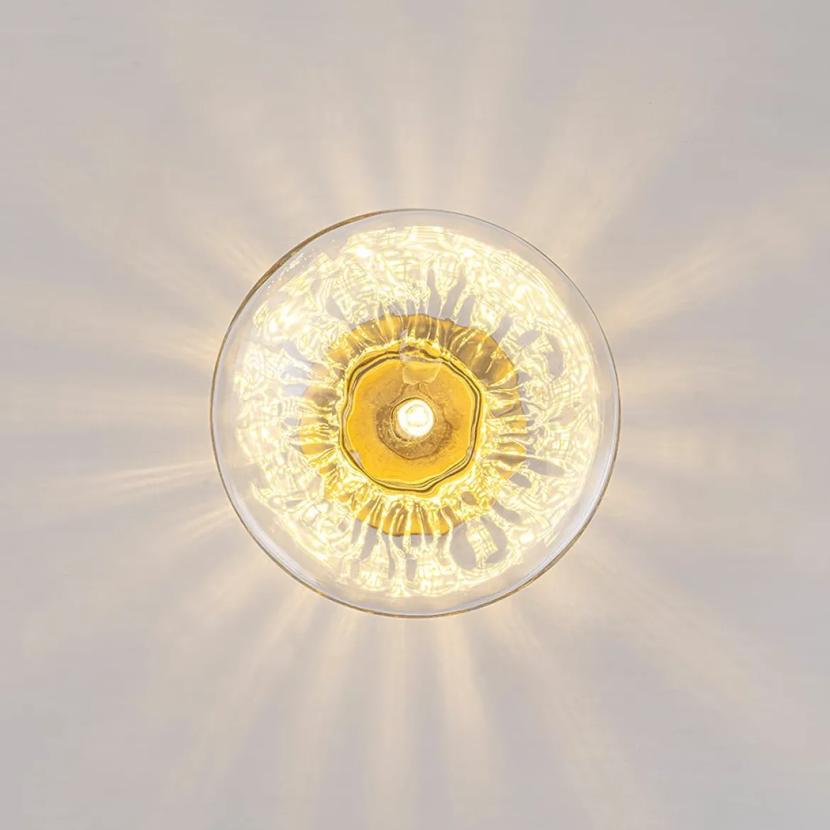 Versatile 1-Light Water Glass Oval Globe Semi Flush Wall Lamp
