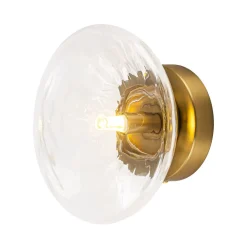 Versatile 1-Light Water Glass Oval Globe Semi Flush Wall Lamp