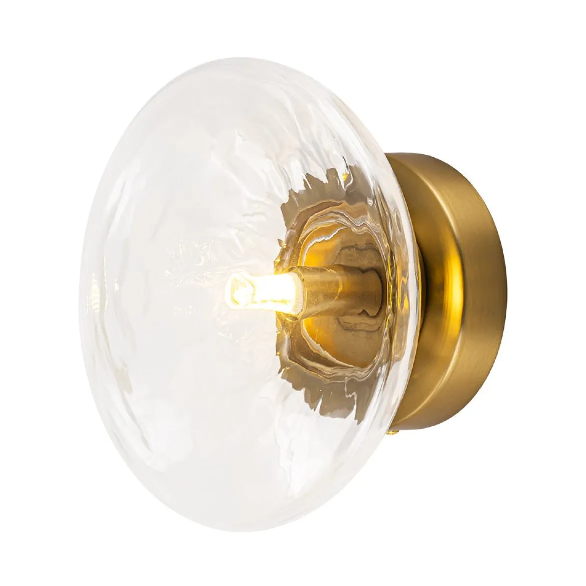 Versatile 1-Light Water Glass Oval Globe Semi Flush Wall Lamp