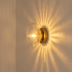 Versatile 1-Light Water Glass Oval Globe Semi Flush Wall Lamp