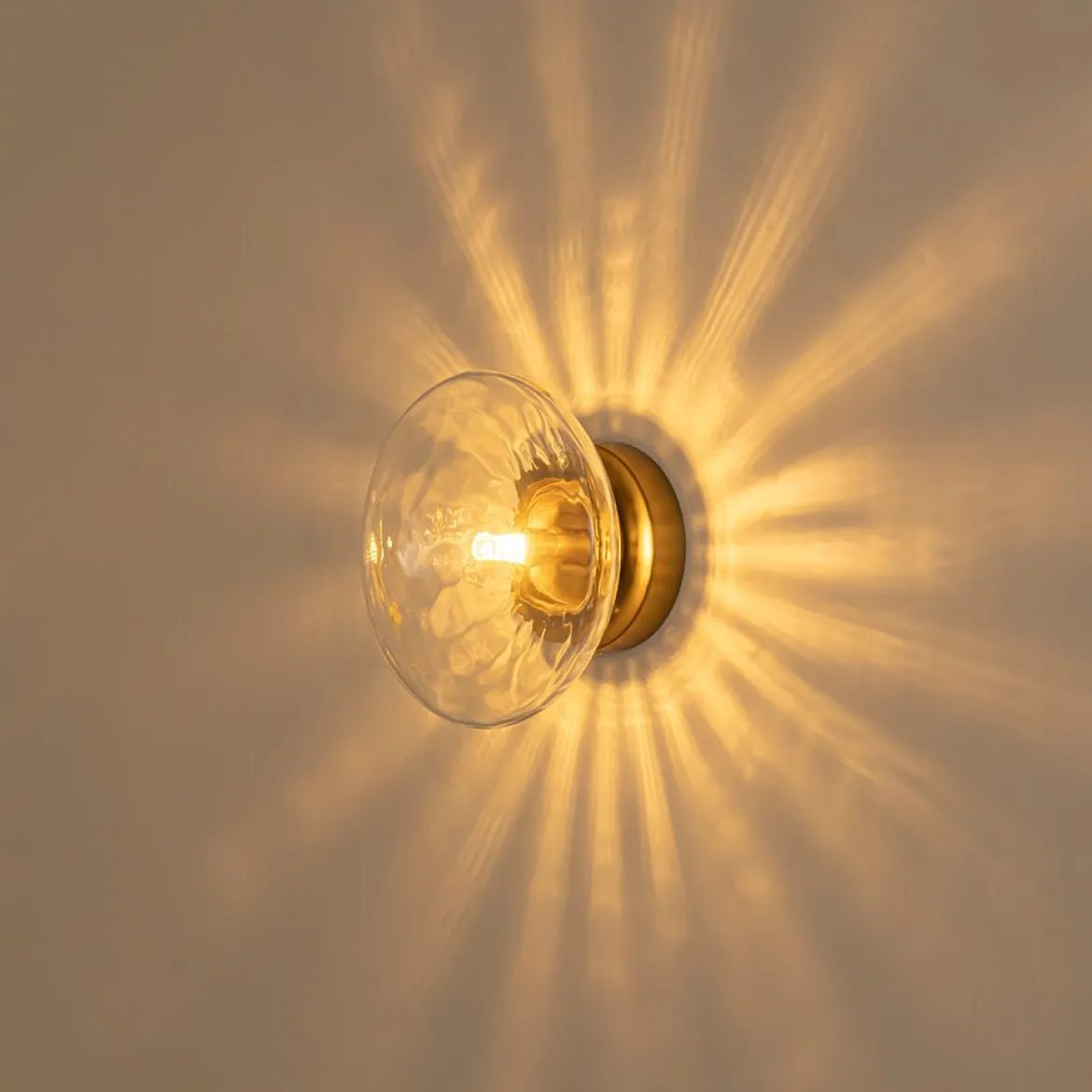 Versatile 1-Light Water Glass Oval Globe Semi Flush Wall Lamp
