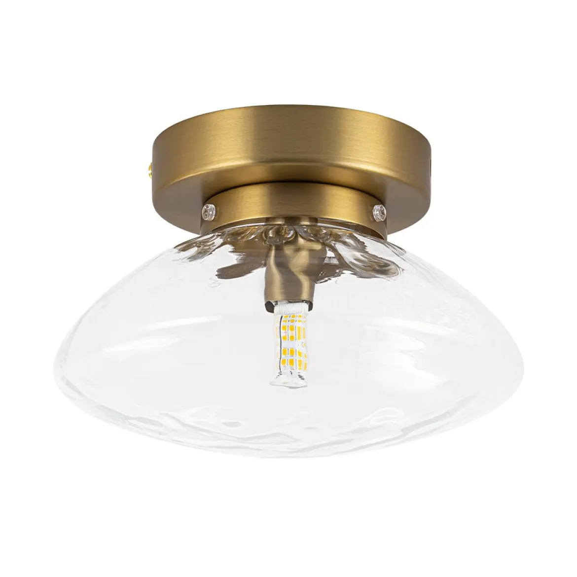 Versatile 1-Light Water Glass Oval Globe Semi Flush Wall Lamp