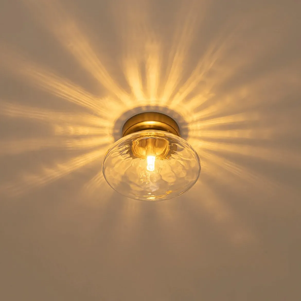 Versatile 1-Light Water Glass Oval Globe Semi Flush Wall Lamp