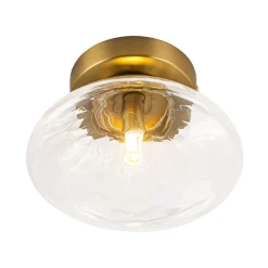 Versatile 1-Light Water Glass Oval Globe Semi Flush Wall Lamp