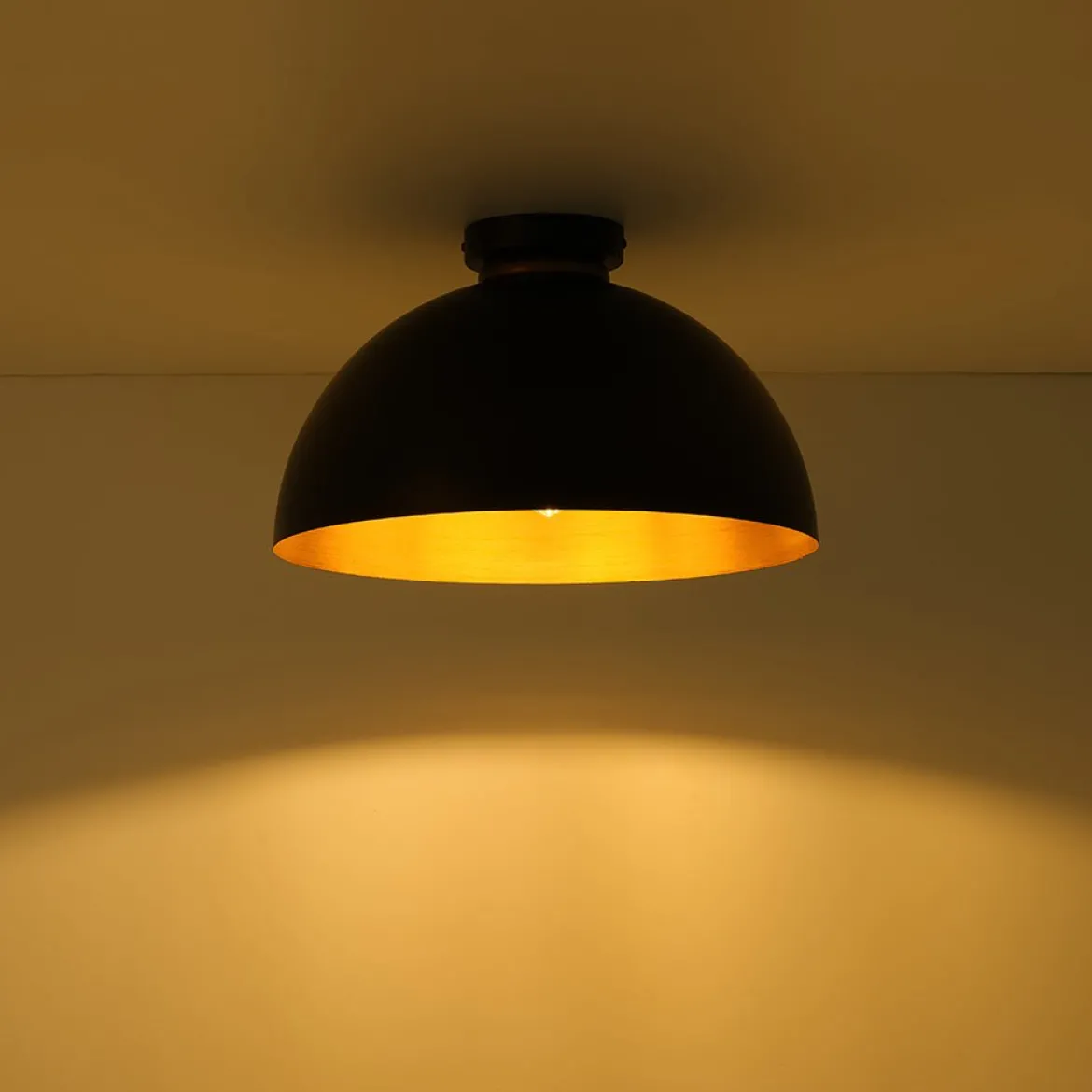 Vintage Farmhouse 1-Light Iron Dome Flush Mount Light