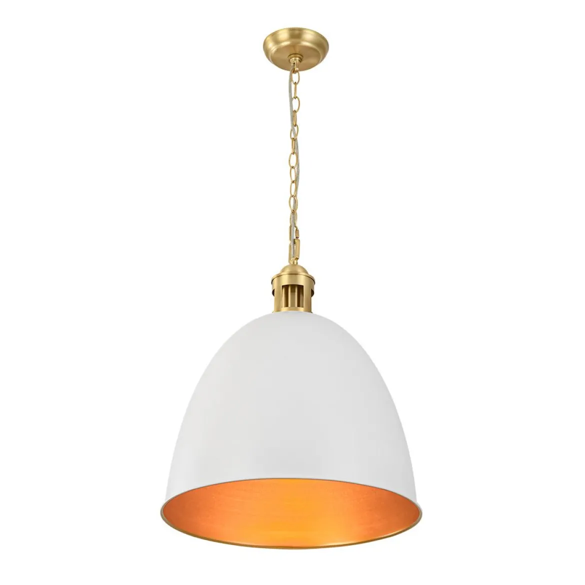 Vintage Luxe Farmhouse Large Iron Bell Pendant Light