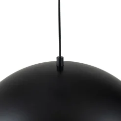 Vintage Luxe Gradient Black Gold Oversized Iron Dome Pendant