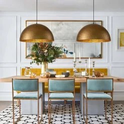 Vintage Luxe Oversized Hammered Dome Pendant Light