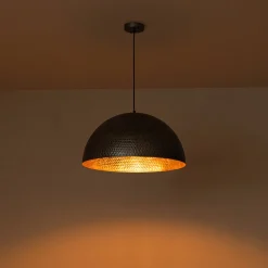 Vintage Luxe Oversized Hammered Dome Pendant Light