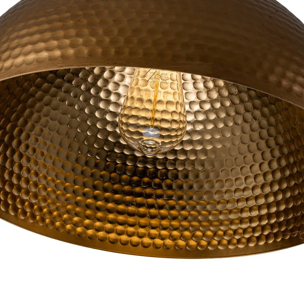 Vintage Luxe Oversized Hammered Dome Pendant Light
