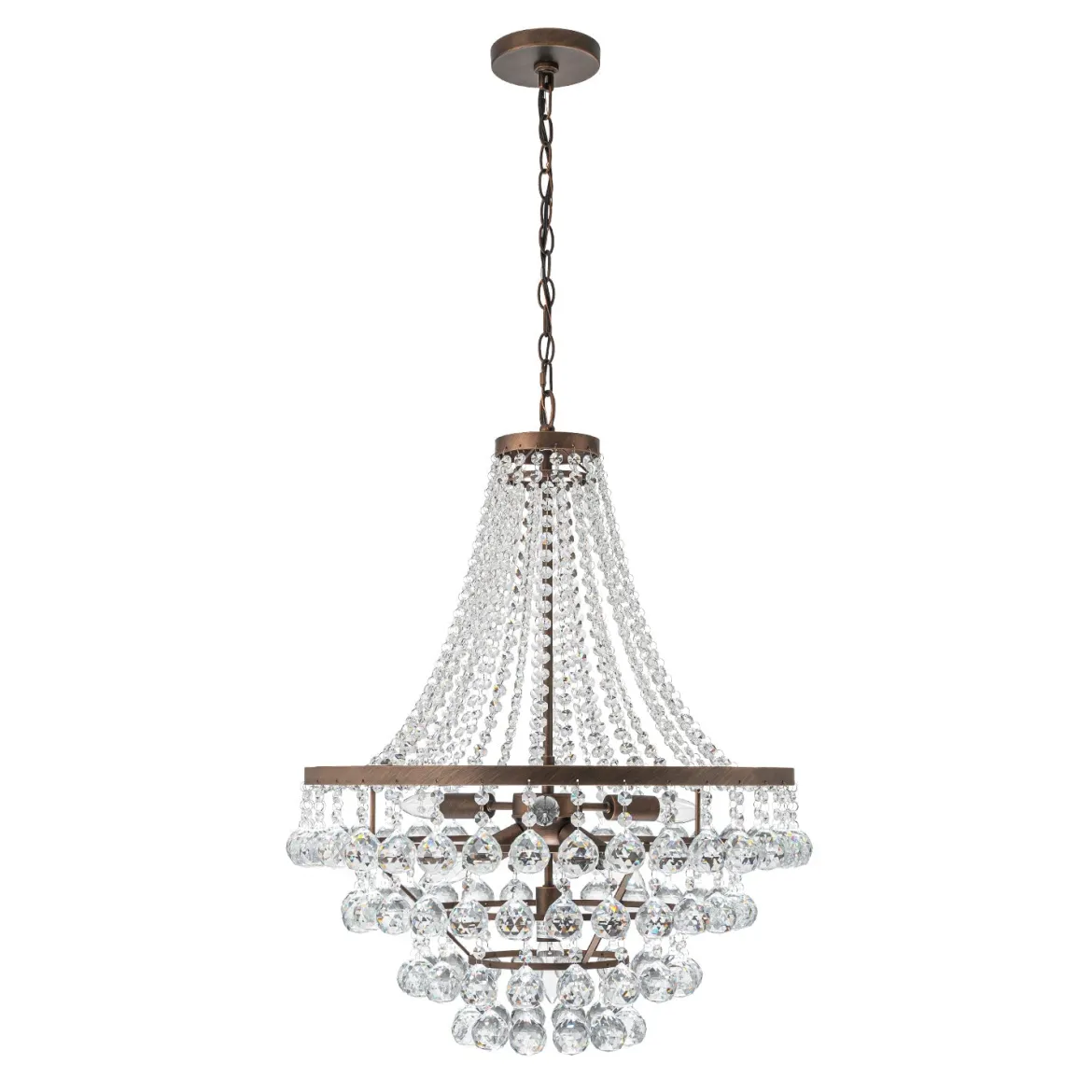 Vintage Luxury Antique Bronze Crystal Empire Chandelier