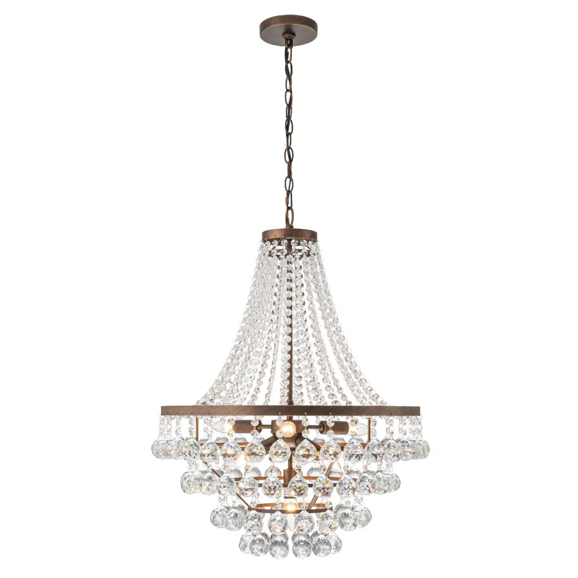 Vintage Luxury Antique Bronze Crystal Empire Chandelier