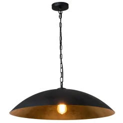 Vintage Oversized Flat Dome Metal Pendant Light
