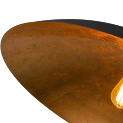 Vintage Oversized Flat Dome Metal Pendant Light