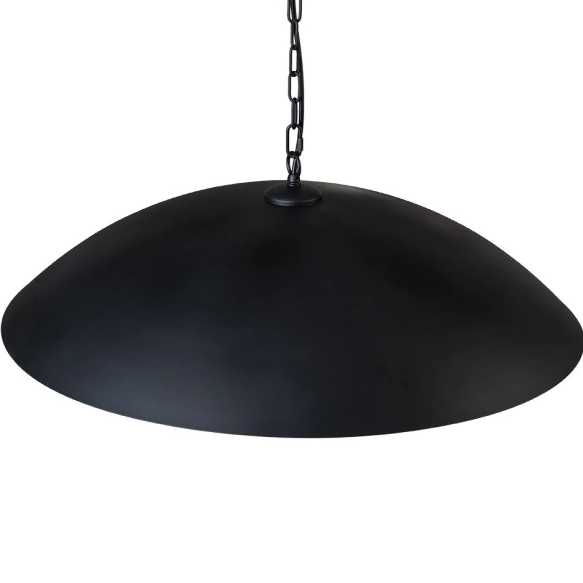 Vintage Oversized Flat Dome Metal Pendant Light