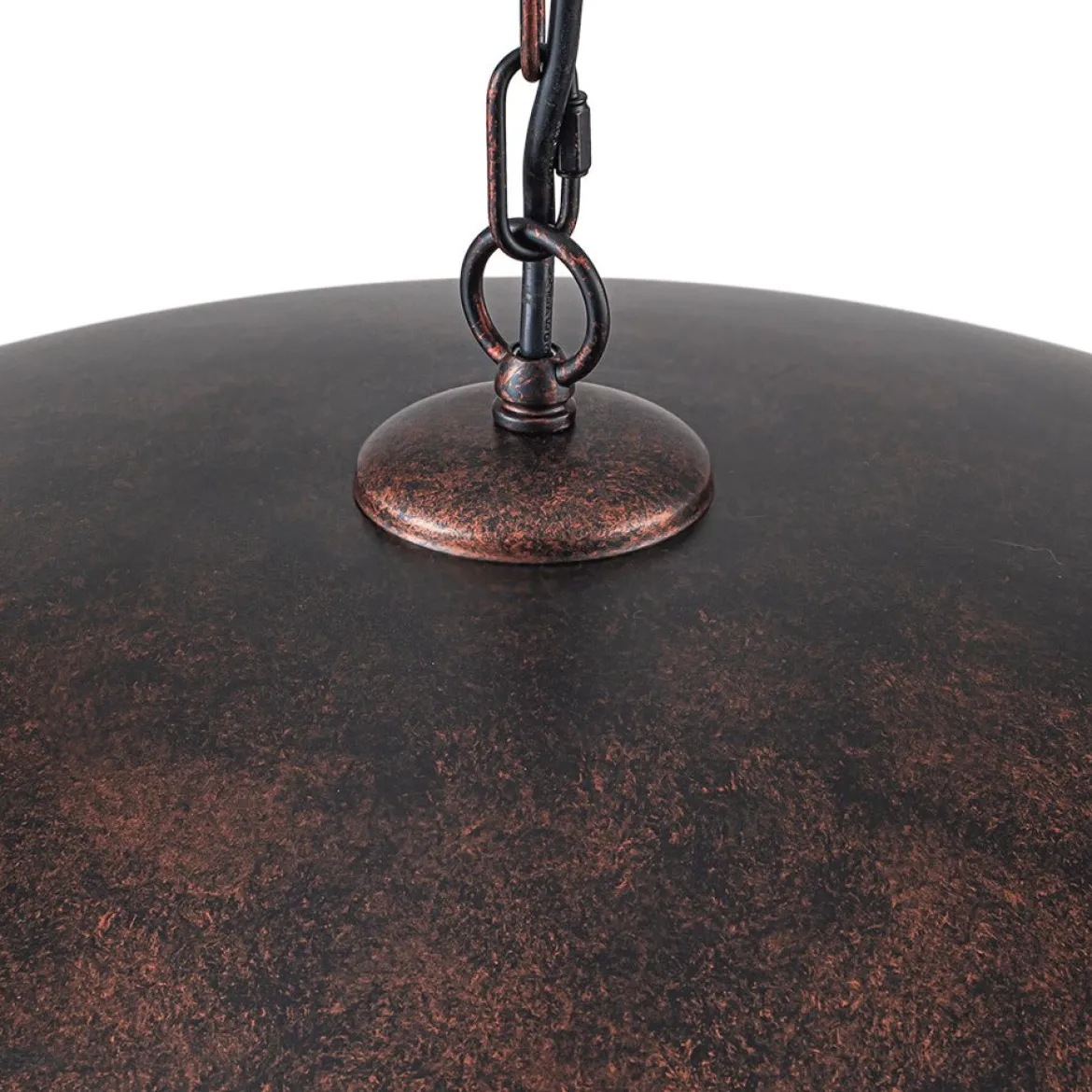 Vintage Oversized Flat Dome Metal Pendant Light