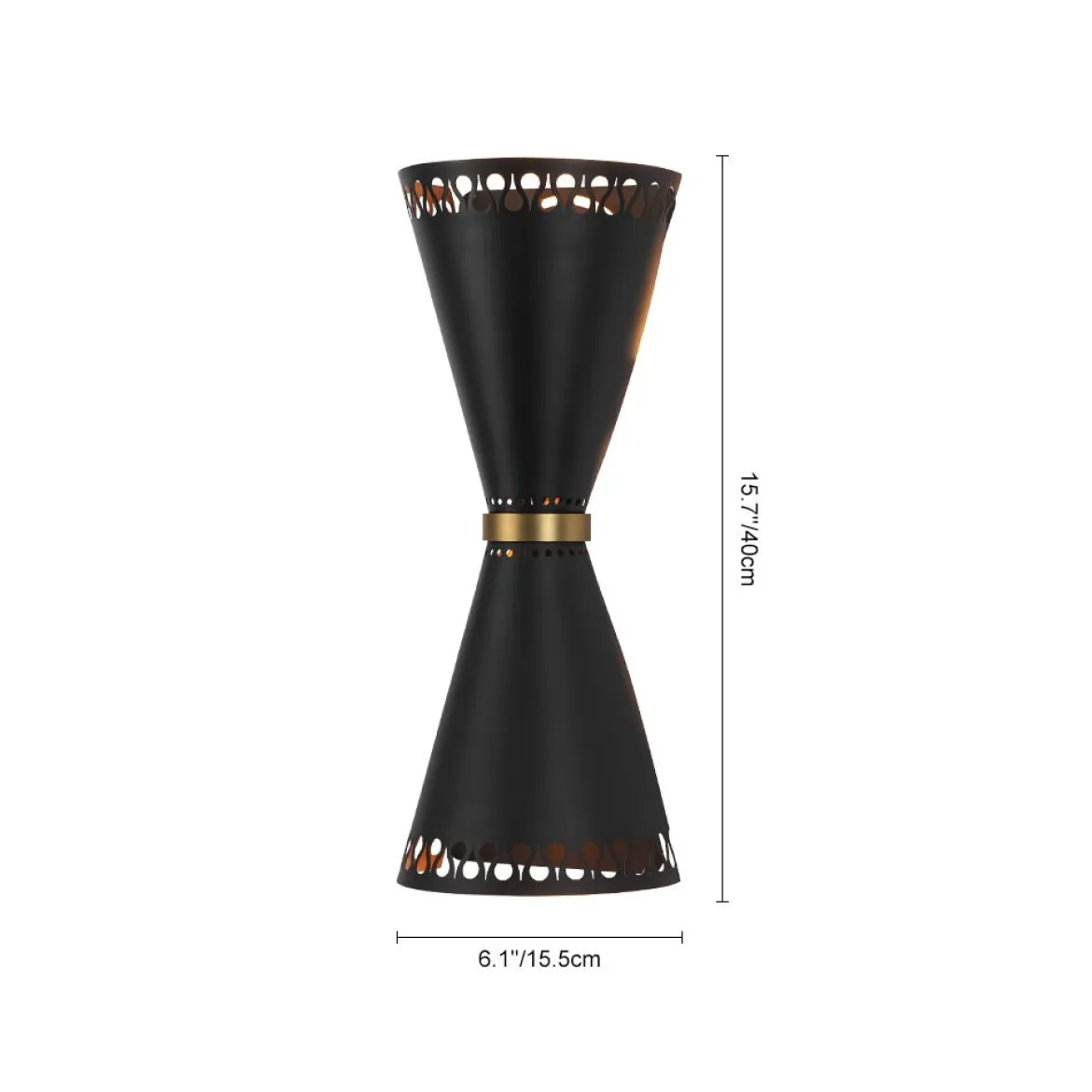 Vintage Up Down Hourglass Flush Mount Wall Light
