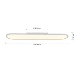 White Long Oval Warm Dimmable LED Semi Flush Mount