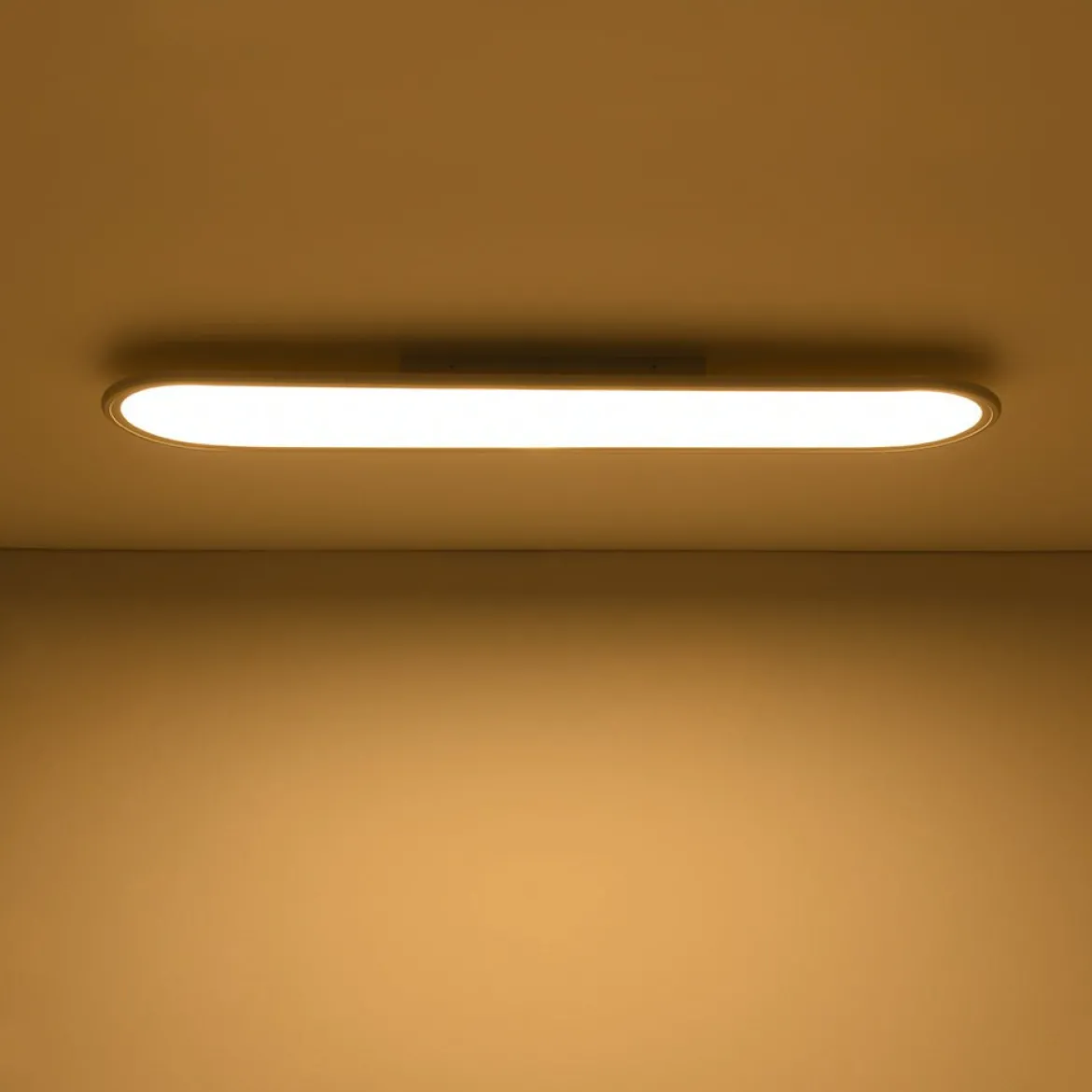 White Long Oval Warm Dimmable LED Semi Flush Mount