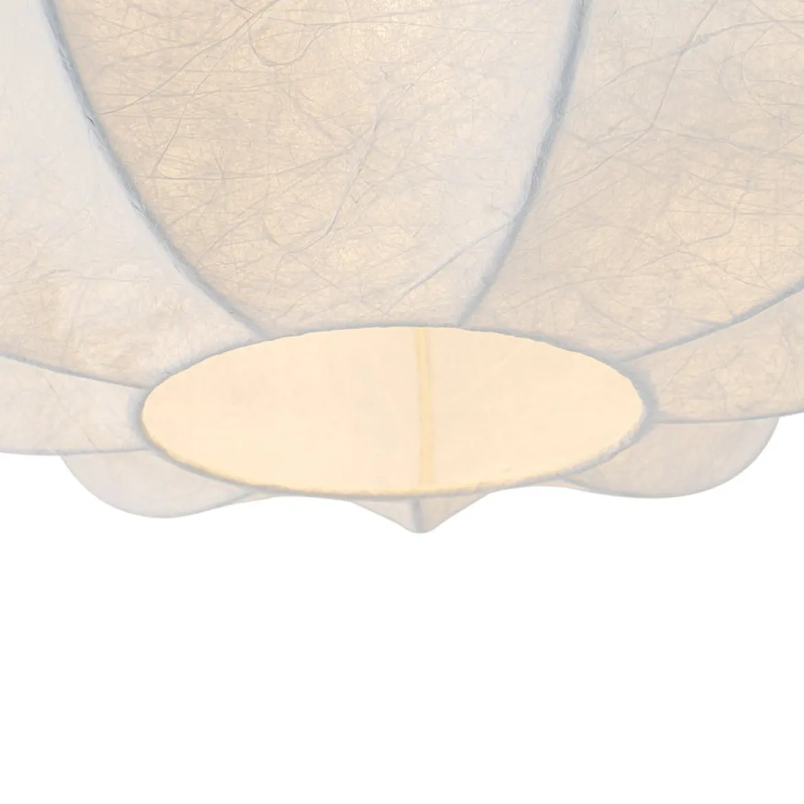 White Silk Scalloped Cage Flush Mount Ceiling Light