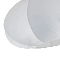White Silk Scalloped Cage Flush Mount Ceiling Light