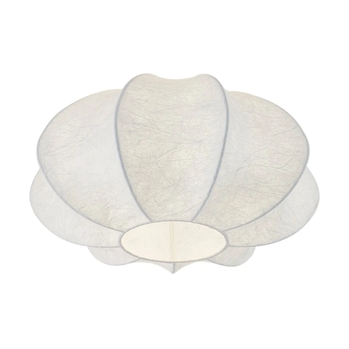 White Silk Scalloped Cage Flush Mount Ceiling Light