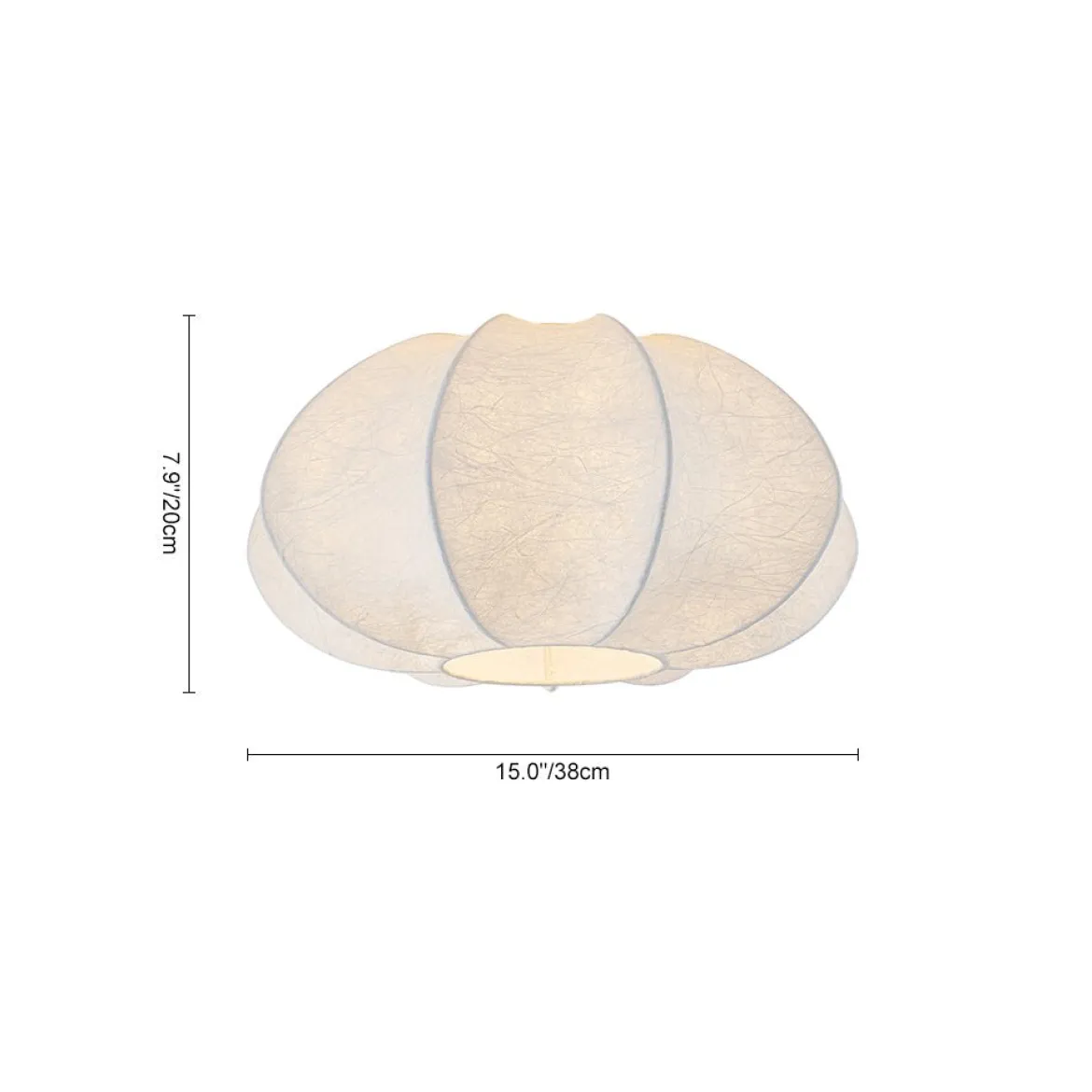 White Silk Scalloped Cage Flush Mount Ceiling Light