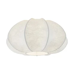 White Silk Scalloped Cage Flush Mount Ceiling Light