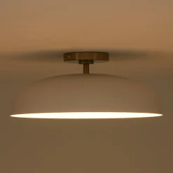 Wide Iron Dome Dimmable LED Semi Flush Ceiling Light