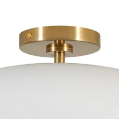 Wide Iron Dome Dimmable LED Semi Flush Ceiling Light