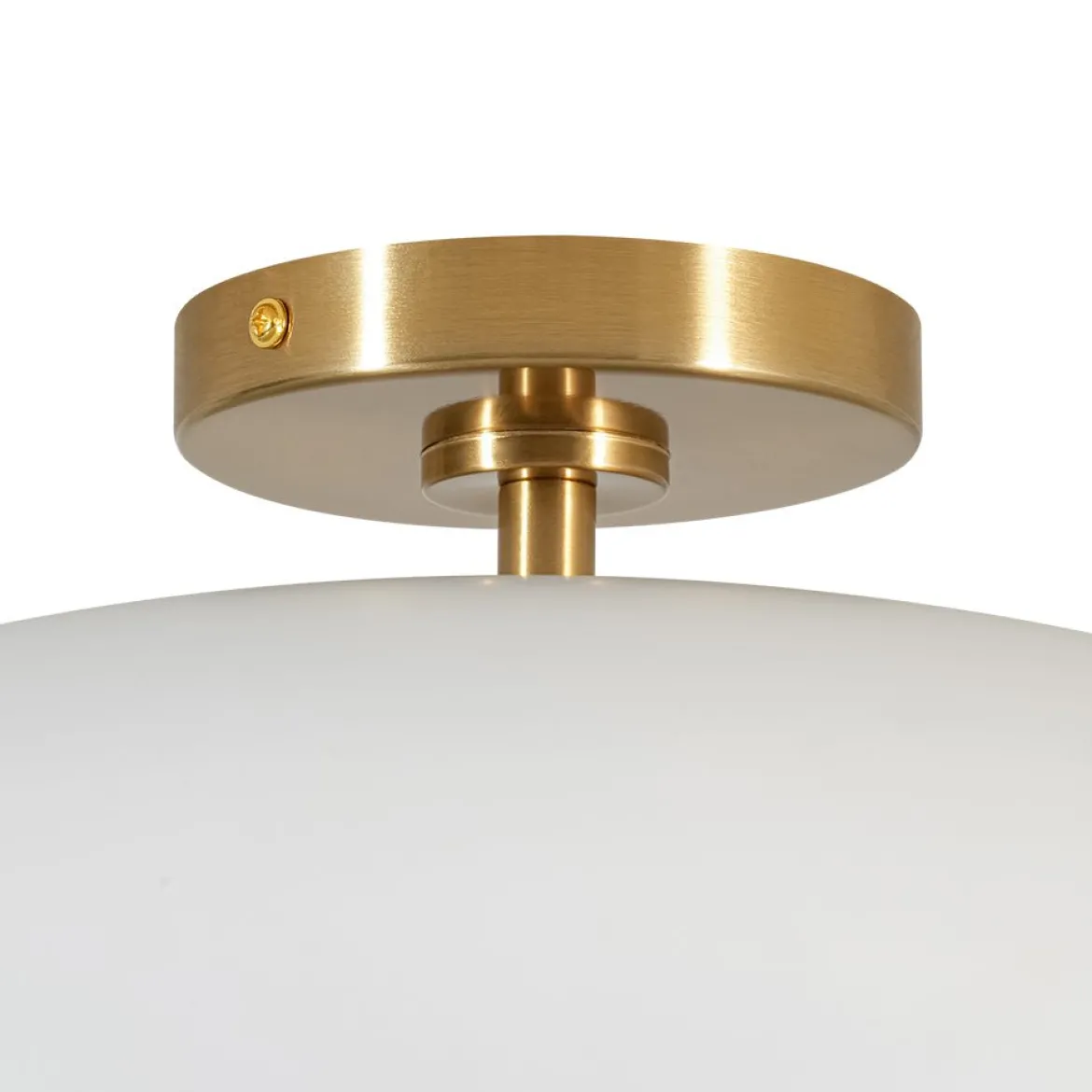 Wide Iron Dome Dimmable LED Semi Flush Ceiling Light