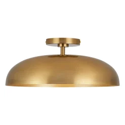 Wide Iron Dome Dimmable LED Semi Flush Ceiling Light