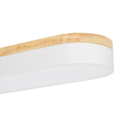 Wood Accent Oval Dimmable LED Flush Mount Ceiling Light